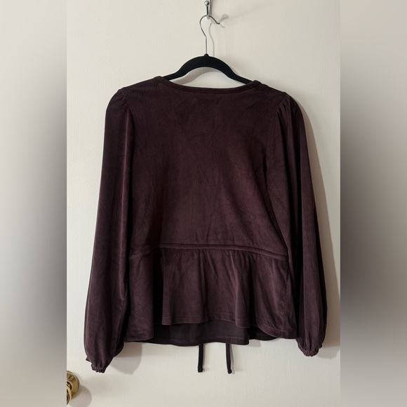 Madewell Corduroy Tie-Front Faux-Wrap Top - Picture 5 of 7